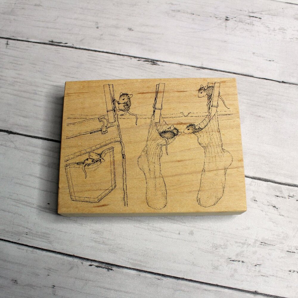 Stampa Rosa House Mouse Mounted Rubber Stamp Hang in There 243